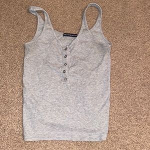 Grey Button Tank